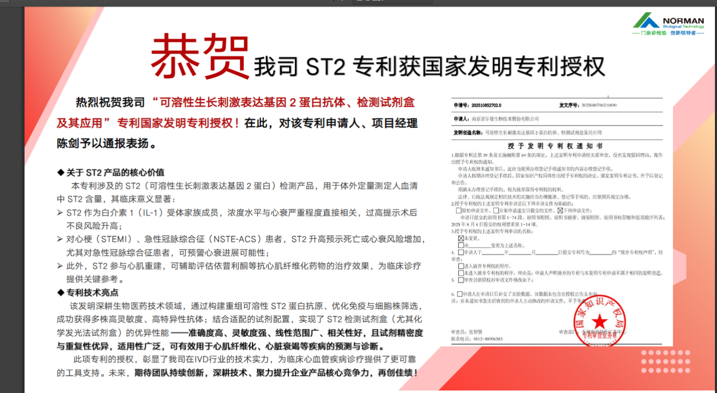 恭贺我司ST2专利获国家专利授权